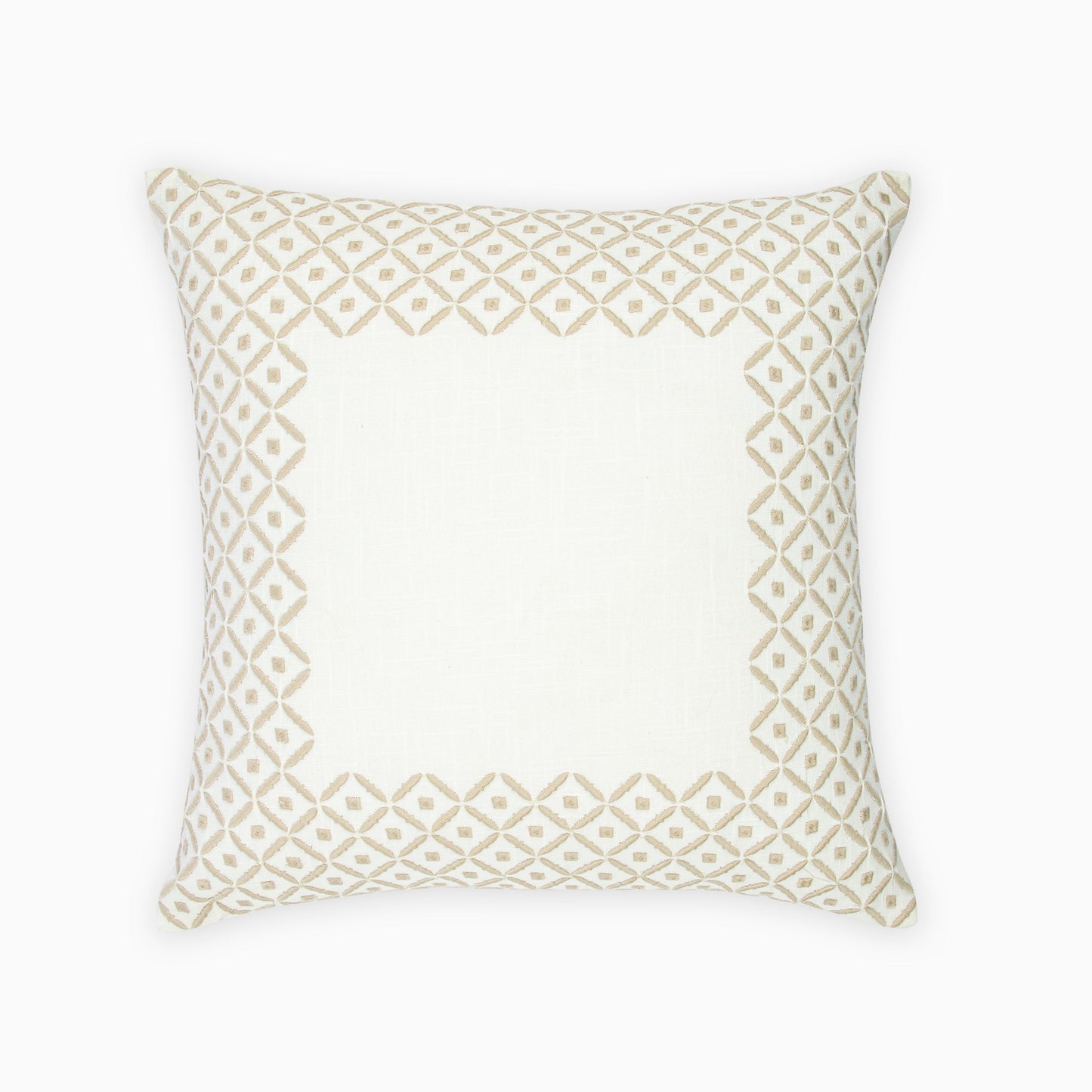 PINE FRAME EMBROIDERED COTTON CUSHION COVER