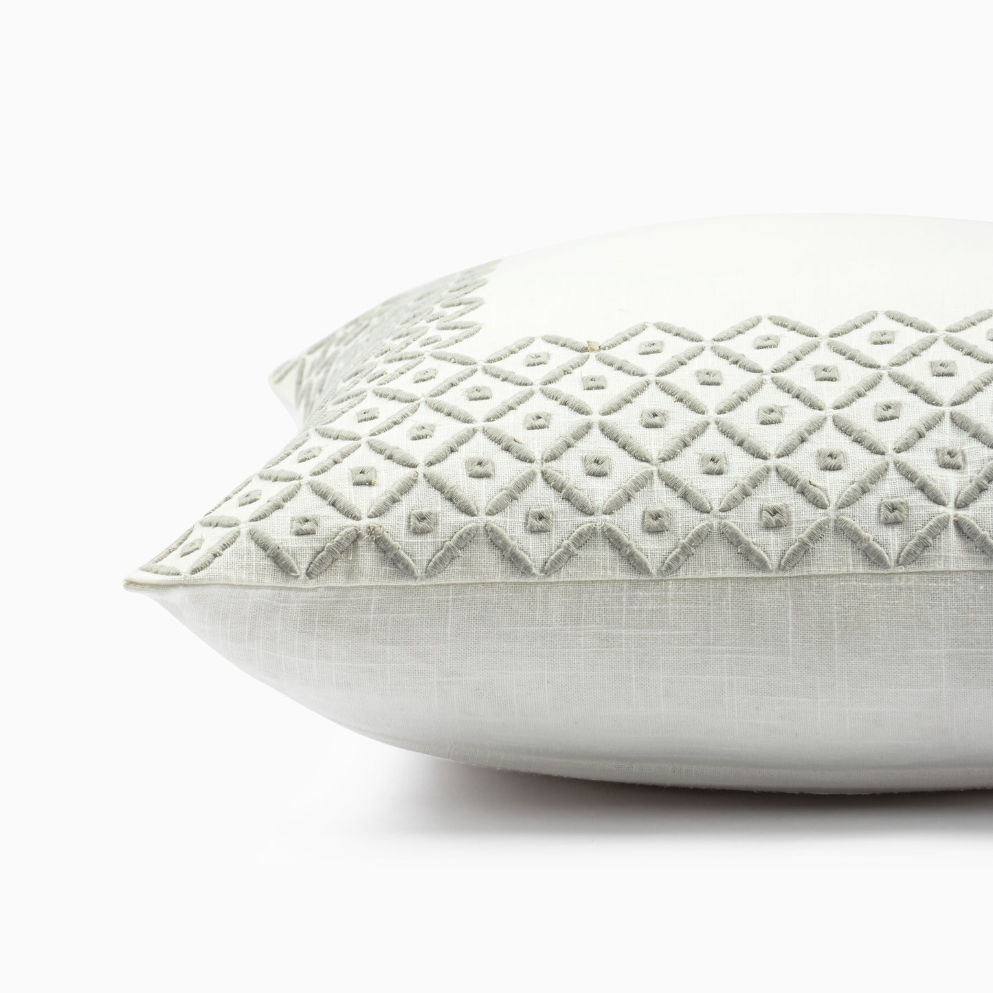 PINE FRAME EMBROIDERED COTTON CUSHION COVER